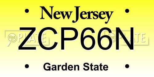 ZCP66N New Jersey License Plate
