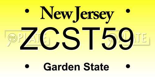 ZCST59 New Jersey License Plate