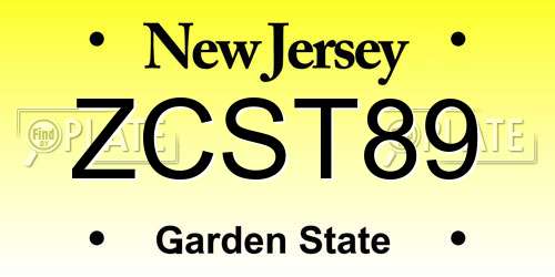 ZCST89 New Jersey License Plate