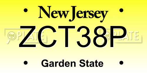 ZCT38P New Jersey License Plate