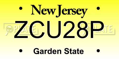 ZCU28P New Jersey License Plate