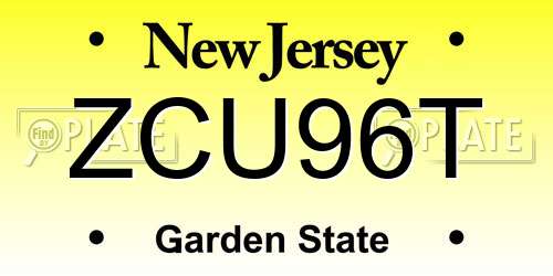 ZCU96T New Jersey License Plate