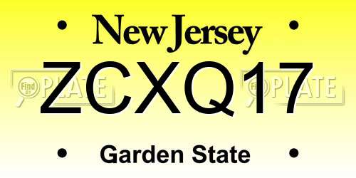 ZCXQ17 New Jersey License Plate