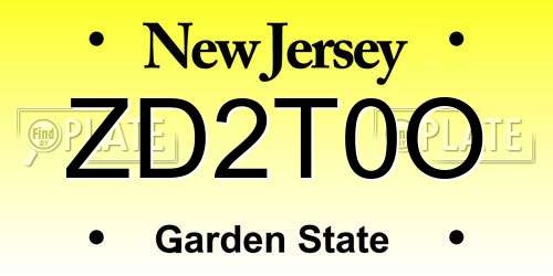 ZD2T0O New Jersey License Plate