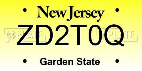 ZD2T0Q New Jersey License Plate