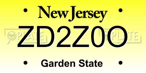 ZD2Z0O New Jersey License Plate