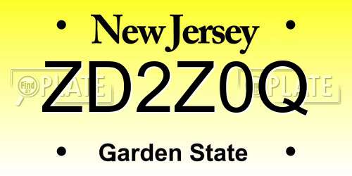 ZD2Z0Q New Jersey License Plate