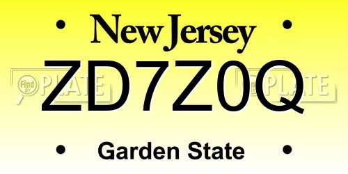 ZD7Z0Q New Jersey License Plate