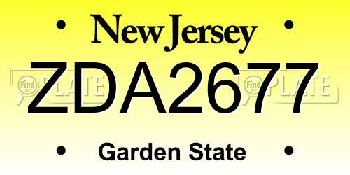 ZDA2677 New Jersey License Plate
