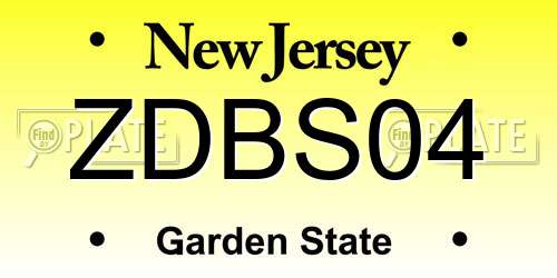 ZDBS04 New Jersey License Plate