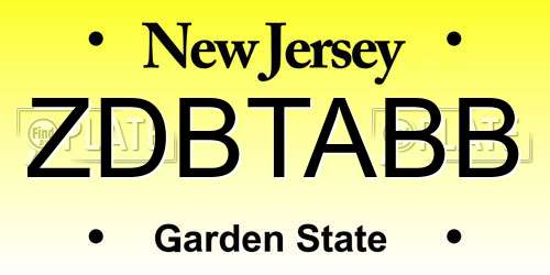 ZDBTABB New Jersey License Plate