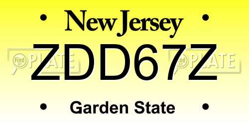 ZDD67Z New Jersey License Plate