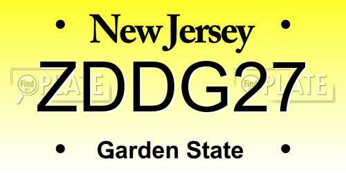 ZDDG27 New Jersey License Plate