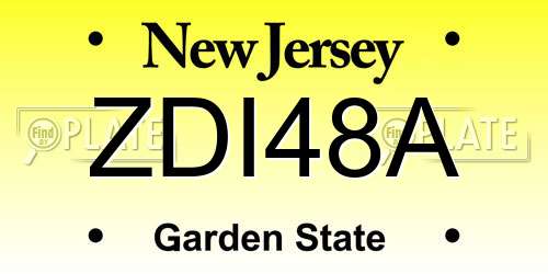 ZDI48A New Jersey License Plate