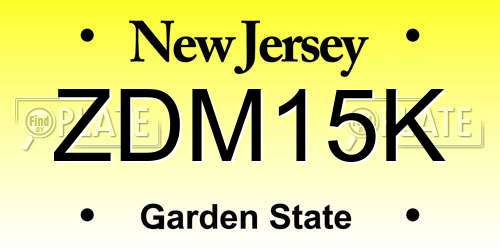 ZDM15K New Jersey License Plate
