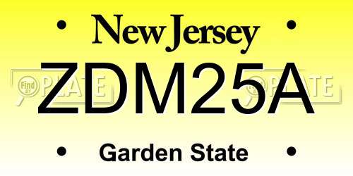 ZDM25A New Jersey License Plate