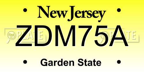 ZDM75A New Jersey License Plate