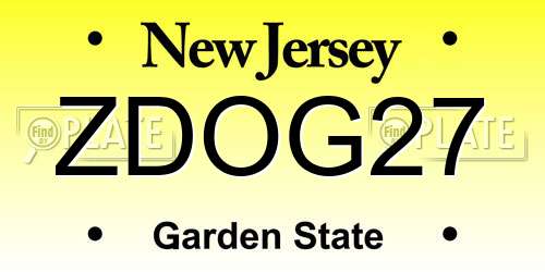 ZDOG27 New Jersey License Plate