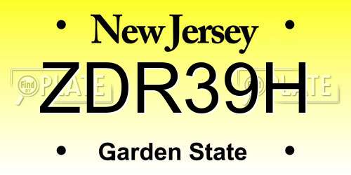 ZDR39H New Jersey License Plate