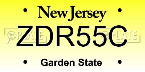 ZDR55C New Jersey License Plate