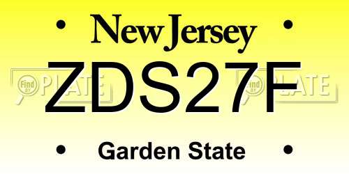 ZDS27F New Jersey License Plate