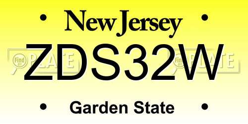 ZDS32W New Jersey License Plate