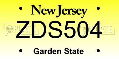 ZDS504 New Jersey License Plate