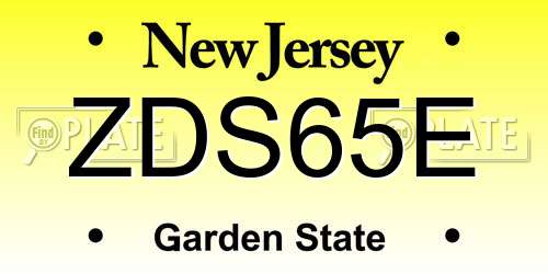 ZDS65E New Jersey License Plate
