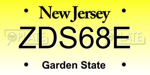 ZDS68E New Jersey License Plate