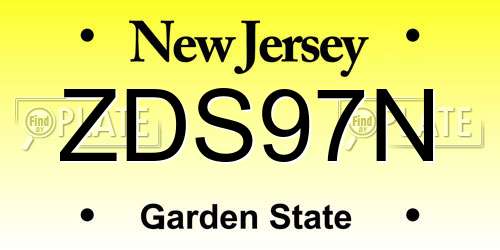 ZDS97N New Jersey License Plate