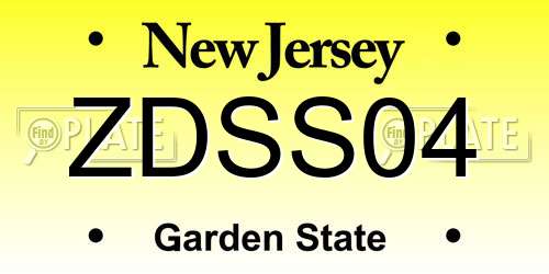 ZDSS04 New Jersey License Plate