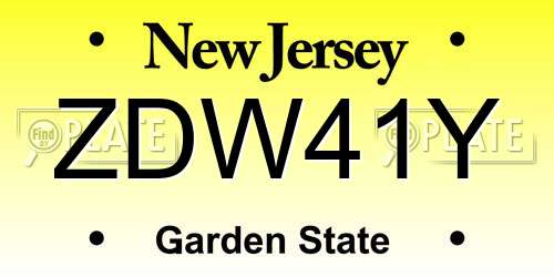 ZDW41Y New Jersey License Plate