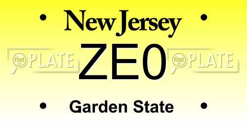 ZE0 New Jersey License Plate