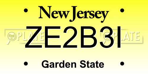 ZE2B3I New Jersey License Plate