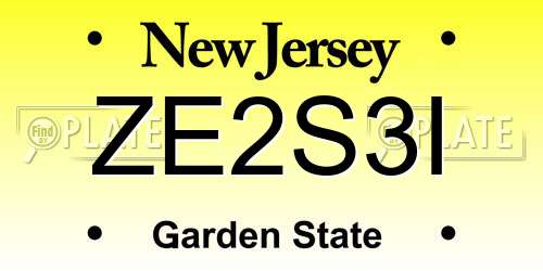 ZE2S3I New Jersey License Plate