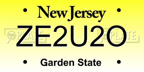 ZE2U2O New Jersey License Plate