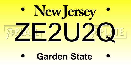 ZE2U2Q New Jersey License Plate