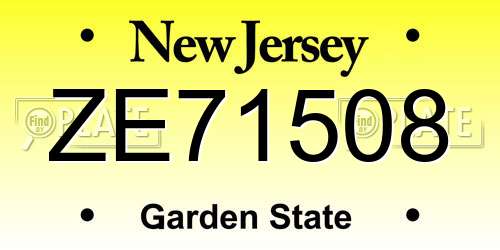 ZE71508 New Jersey License Plate