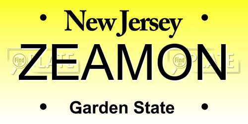 ZEAMON New Jersey License Plate