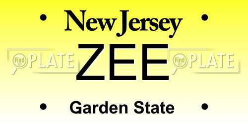 ZEE New Jersey License Plate