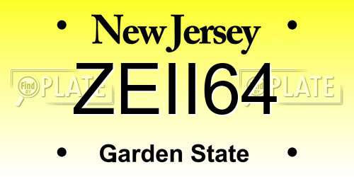 ZEII64 New Jersey License Plate