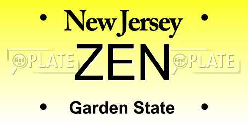 ZEN New Jersey License Plate