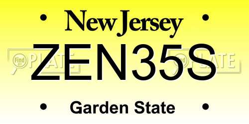 ZEN35S New Jersey License Plate