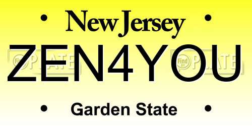 ZEN4YOU New Jersey License Plate