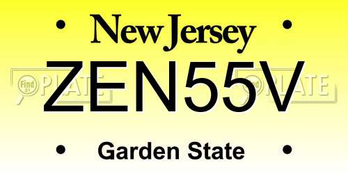 ZEN55V New Jersey License Plate