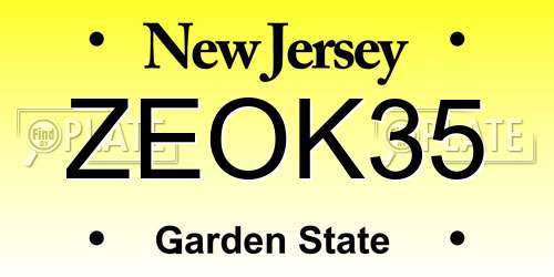 ZEOK35 New Jersey License Plate