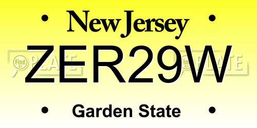 ZER29W New Jersey License Plate