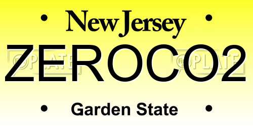 ZEROCO2 New Jersey License Plate