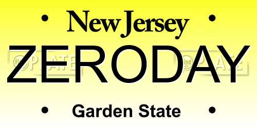 ZERODAY New Jersey License Plate