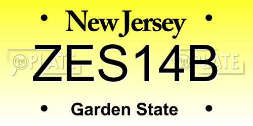 ZES14B New Jersey License Plate